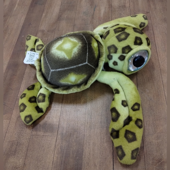 Plush Blue Eyed Baby Sea Turtle Yellow & Brown Spots - Picture 7 of 13
